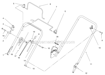 Part Location Diagram of 93-4185 Lawn Boy Handle - Upper